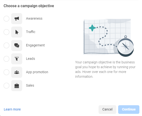 Facebook ad campaign objectives